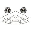 Etajera de colt pentru baie Corner, 5five, fixare cu ventuze, 22 x 22 x 11.5 cm, otel