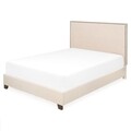 Pat tapitat Queen Size 155x205 cm cu somiera, Newark, L.209 l.166 H.130, lemn/stofa, bej