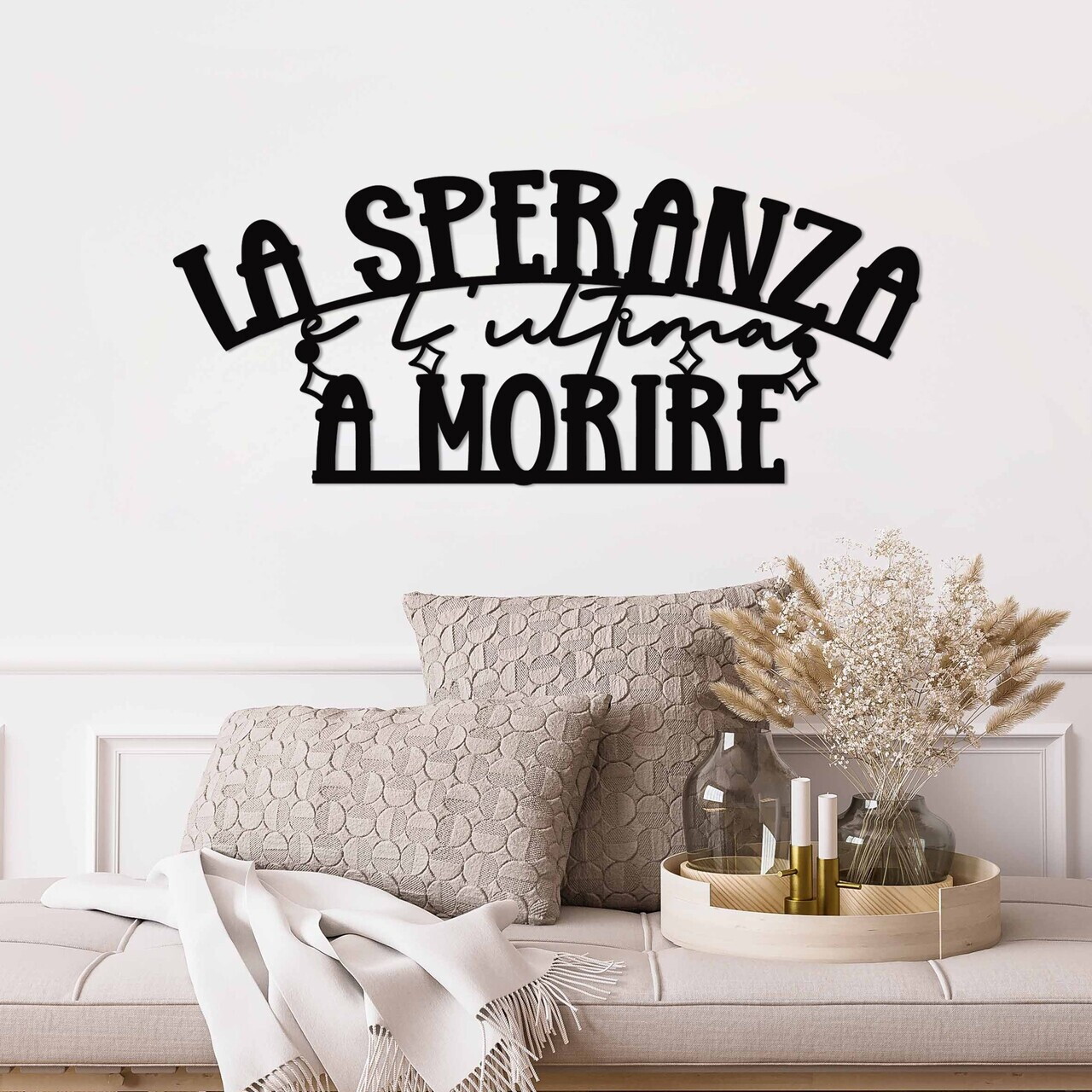 Decoratiune de perete, La Speranza 2, Dimensiune: 60 x 26 cm, Negru — imaginea 2