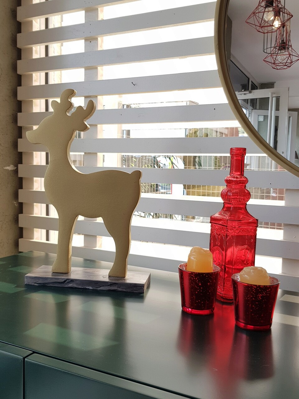 Decoratiune, Mini Deer, 30x8x20 cm, Placaj, Auriu - 2 | YEO