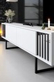 Set mobilier living, Bexley, Chrome Line Set, PAL, Alb/Negru
