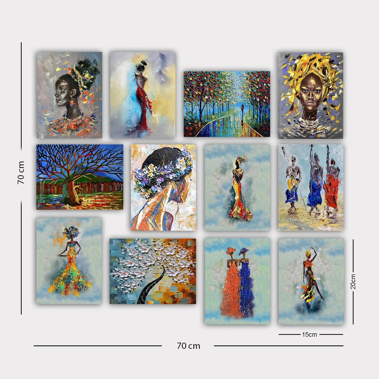Set 12 tablouri decorative, 12MDF21YS, 20 x 15 cm, 12 piese, Multicolor - view 2