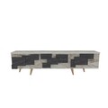 Comoda TV, Zena Home, 3 D, 160x45x35 cm, PAL, Alb / Marmură