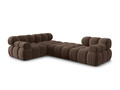 Canapea modulara 4 locuri, Bellis-51, Micadoni Home, 282x188x70 cm, catifea, maro inchis