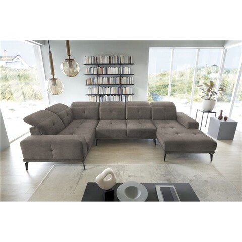 Coltar dreapta 6 locuri ELTAP, RT-04LO, Neviro, 350x201x77 cm, lemn/poliester, gri