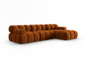 Coltar modular dreapta 4 locuri, Bellis-51, Micadoni Home, 282x155x70 cm, catifea, teracota