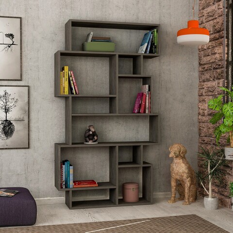 Corp biblioteca, decortie, karmato, 96x168.5x25.5 cm, maro inchis