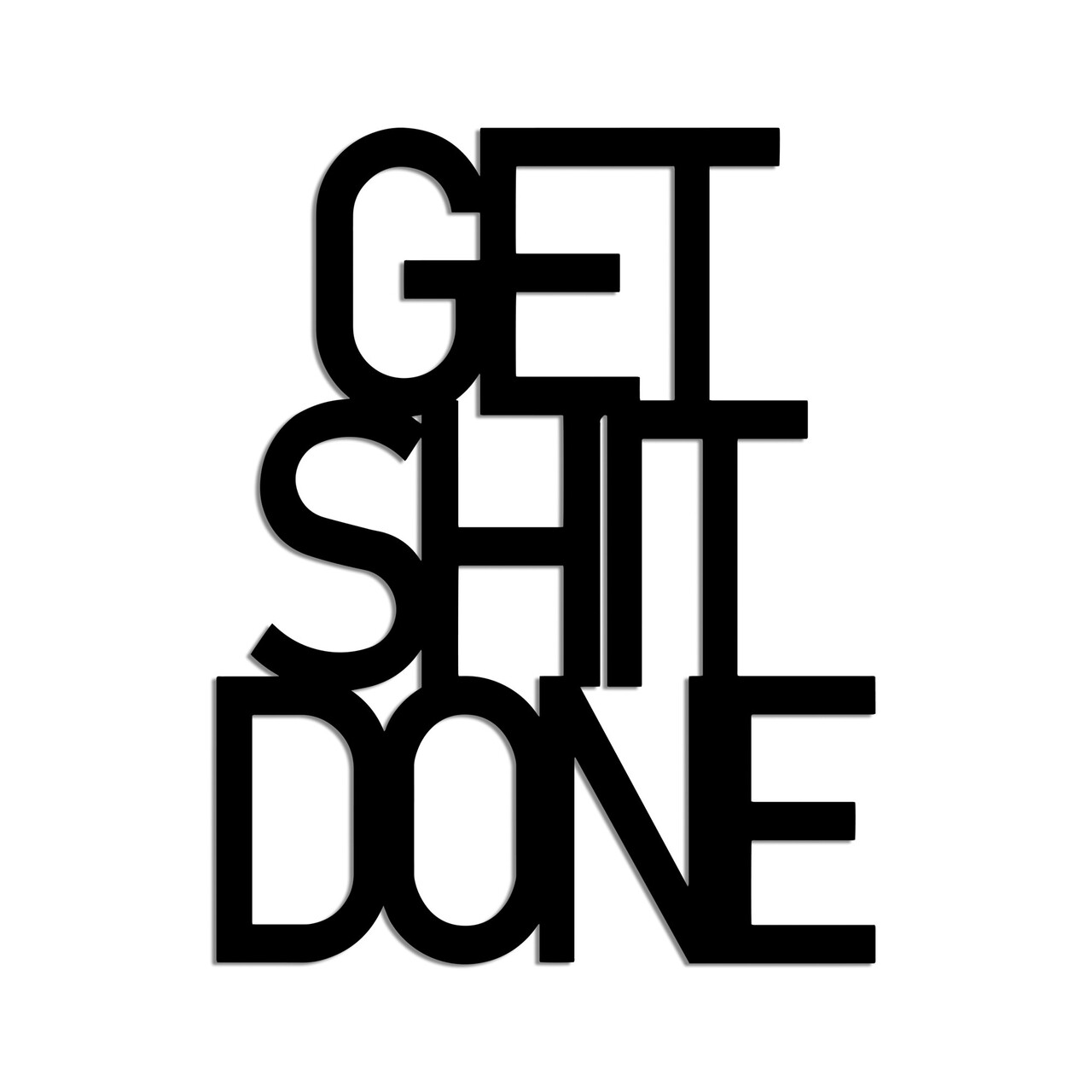 Decoratiune de perete, Get Shit Done 15, Dimensiune: 38 x 48 cm , Negru - view 5