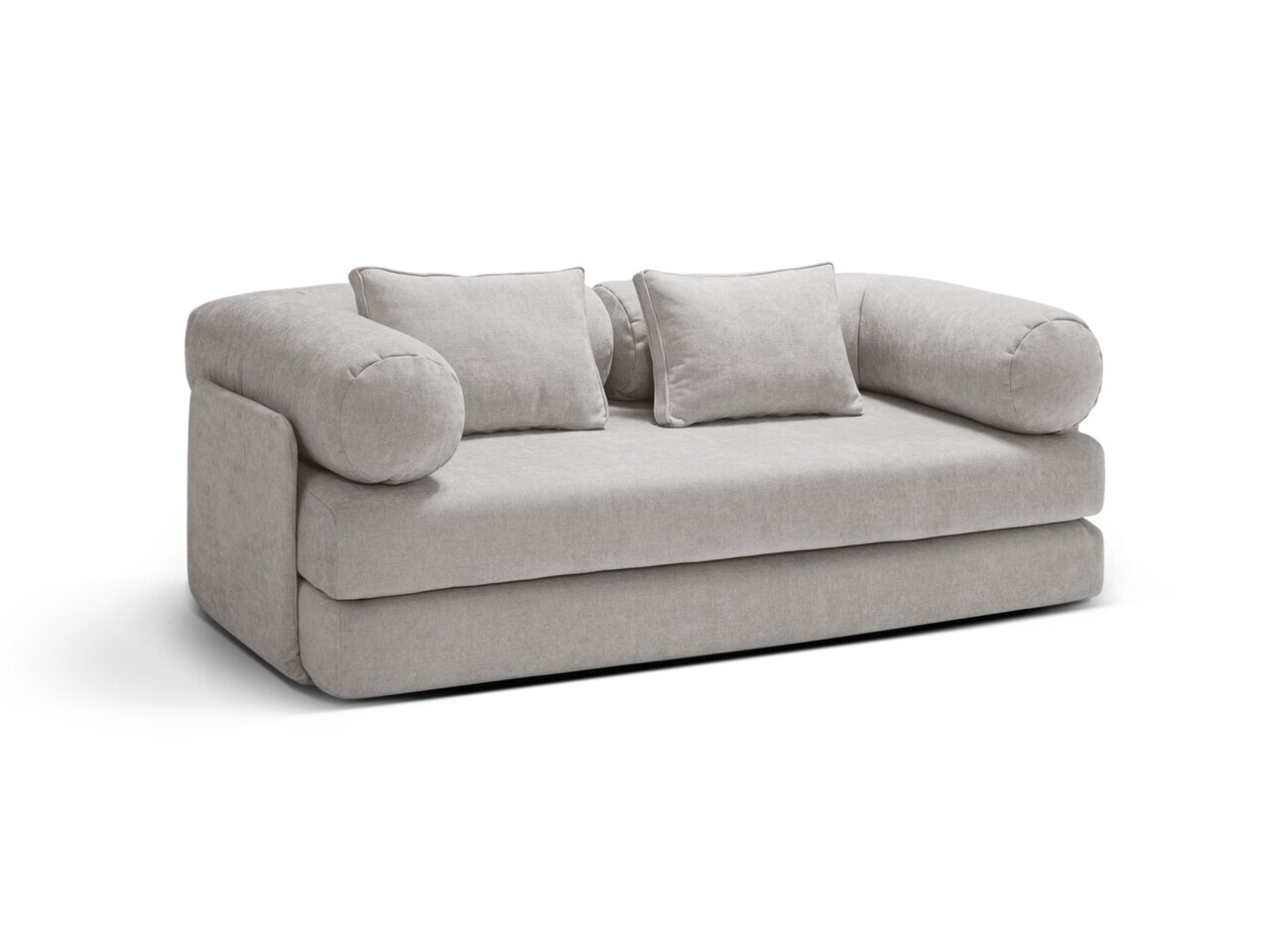 Canapea extensibila 3 locuri, Dreamy, Micadoni Home, 206x95x70 cm, tesatura structurata, gri deschis — imaginea 7
