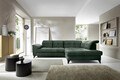Coltar extensibil dreapta 5 locuri ELTAP, RT-35RAQ, Inferne, 297x210x107 cm, lemn/poliester, verde inchis