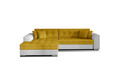 Coltar extensibil stanga 4 locuri, ELTAP, Sorento, 296x194x78 cm, lemn/poliester, mustar/alb