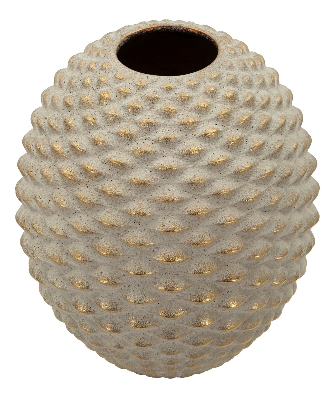 Vaza decorativa, Mauro Ferretti, Pepipas, 29.5x36 cm, ceramica, gri/auriu - view 4