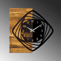 Ceas de perete, Wooden Clock 4, Lemn/metal, Dimensiune: 57 x 3 x 58 cm, Nuc / Negru