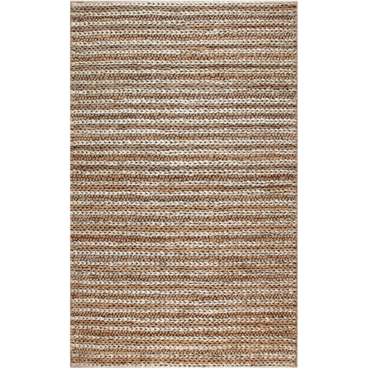 Covor Lucrat Manual Eko, Flatweave Choti S11152 - Natural, 100% Iuta,  170 X 240 Cm