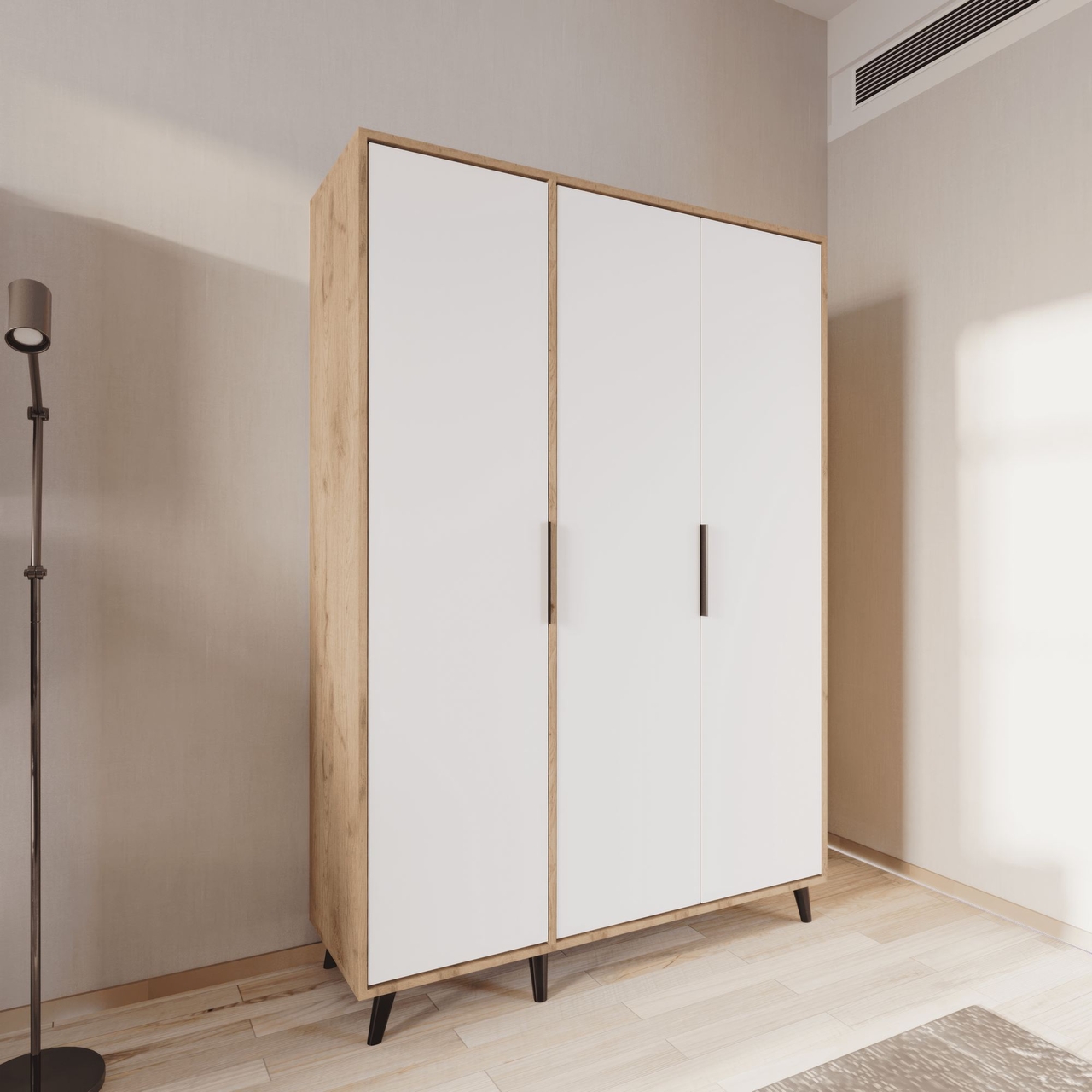 Dulap pentru haine, Hanah Home, Aden 120, 120x192x45 cm, Stejar / Alb