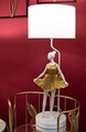Lampa de masa Dancer, Mauro Ferretti, 1 x E27, 40W, 30x90.5 cm, polirasina/fier, auriu/alb