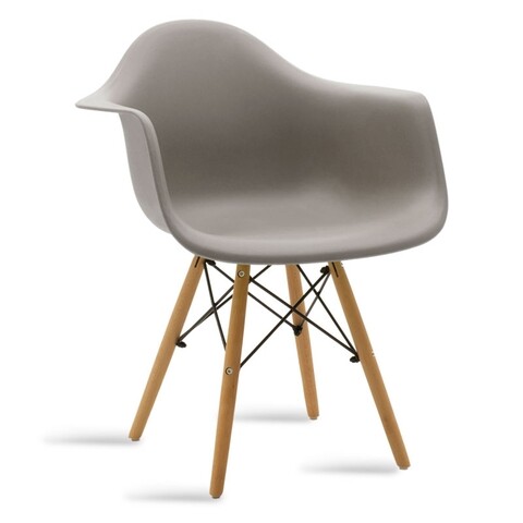 Scaun Julia Armchair, Pakoworld, 62x60x78.5 cm, lemn de fag/polipropilena, gri