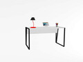 Birou, Puqa Design, Lara, 140x74x70 cm, PAL, Alb/Negru