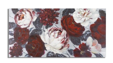 Tablou decorativ Red Flower, Mauro Ferretti, 120×60 cm, canvas pictat manual imagine noua 2022
