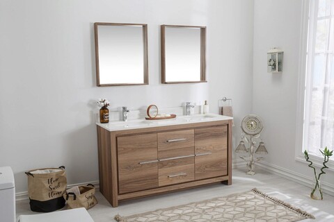 Set mobilier de baie (3 piese), jussara, superior 60, nuc / alb
