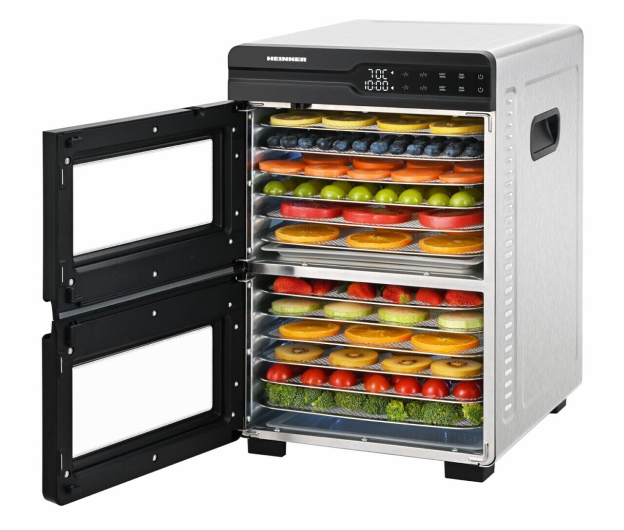 Deshidrator fructe si legume DualDry Pro, Heinner, 1000-1200W, argintiu/negru - view 6