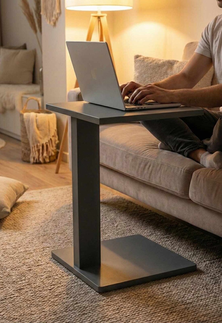 Masuta, Hanah Home, Artmtkcsdtble, 35x56x35 cm, Gri - imagine 3