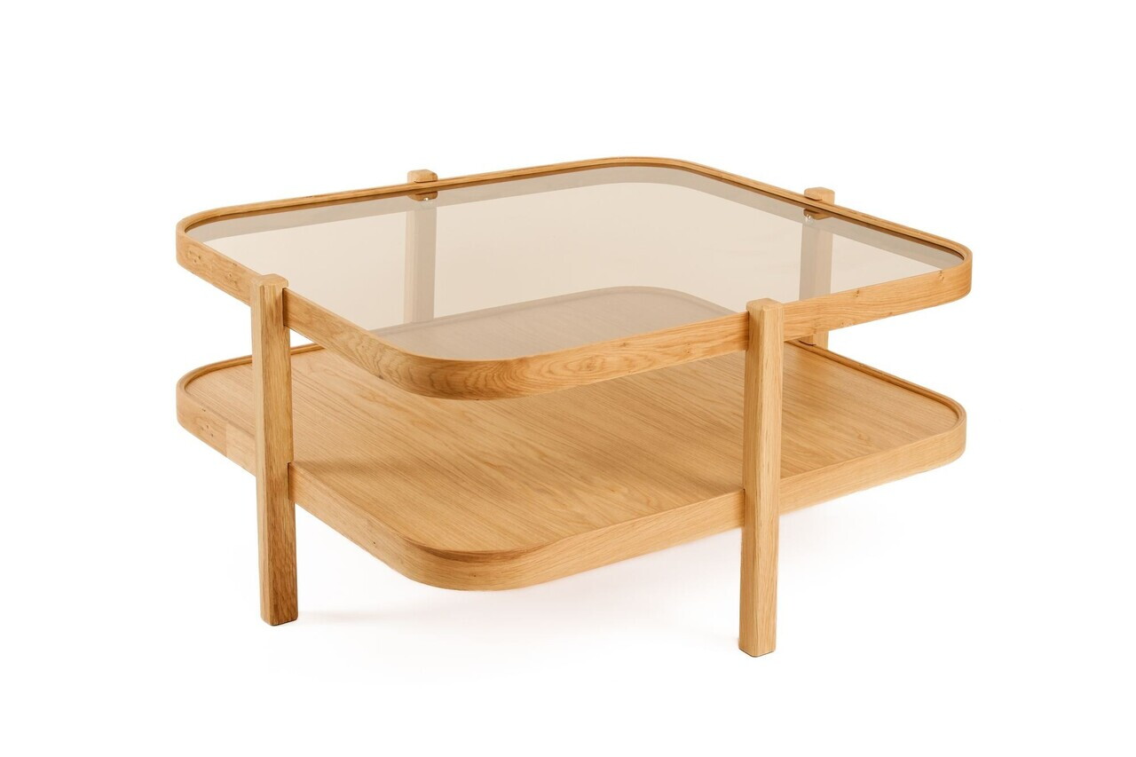 Masuta de cafea, Hanah Home, Alaska 90, 90x48x90 cm, LEMN MASIV DE STEJAR, Stejar — imaginea 2