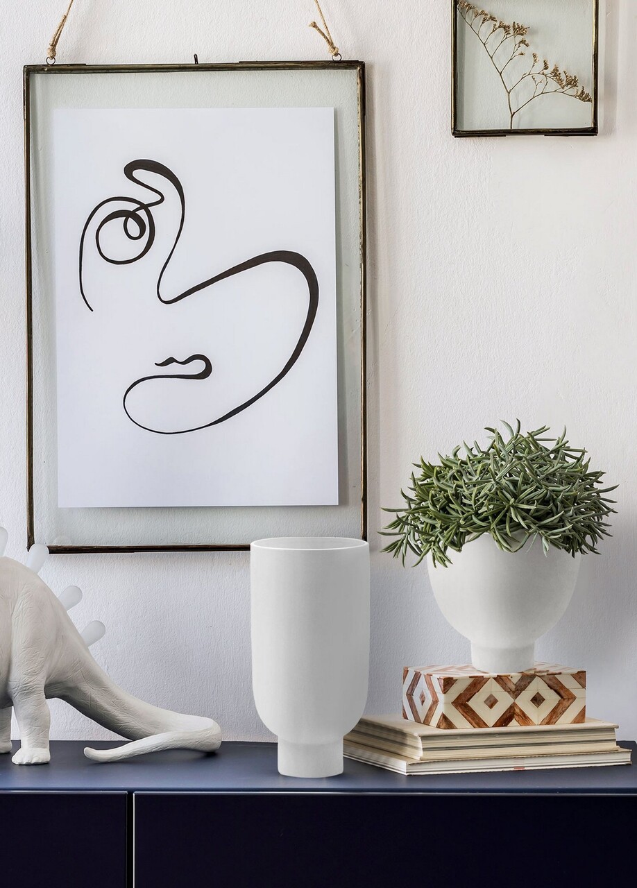 Vaza, DKR0473, 17x17x17 cm, Ceramica, Alb