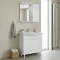 Set Dulap de Baie cu Chiuvetă și Oglindă (2 Piese), Hanah Home, Purus 80, Alb