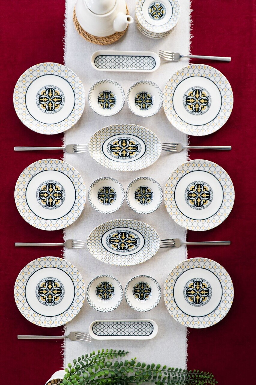 Set de mic dejun Hermia 858CMR1122 PORȚELAN Platou: 20 cm (6 bucăți) Multicolor