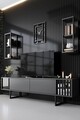 Set mobilier living, Bexley, Chrome Line Set, PAL, Antracit / Negru