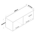 Dulap multifunctional, Rani, BA120, 120x46 cm, PAL, Nuc/Alb