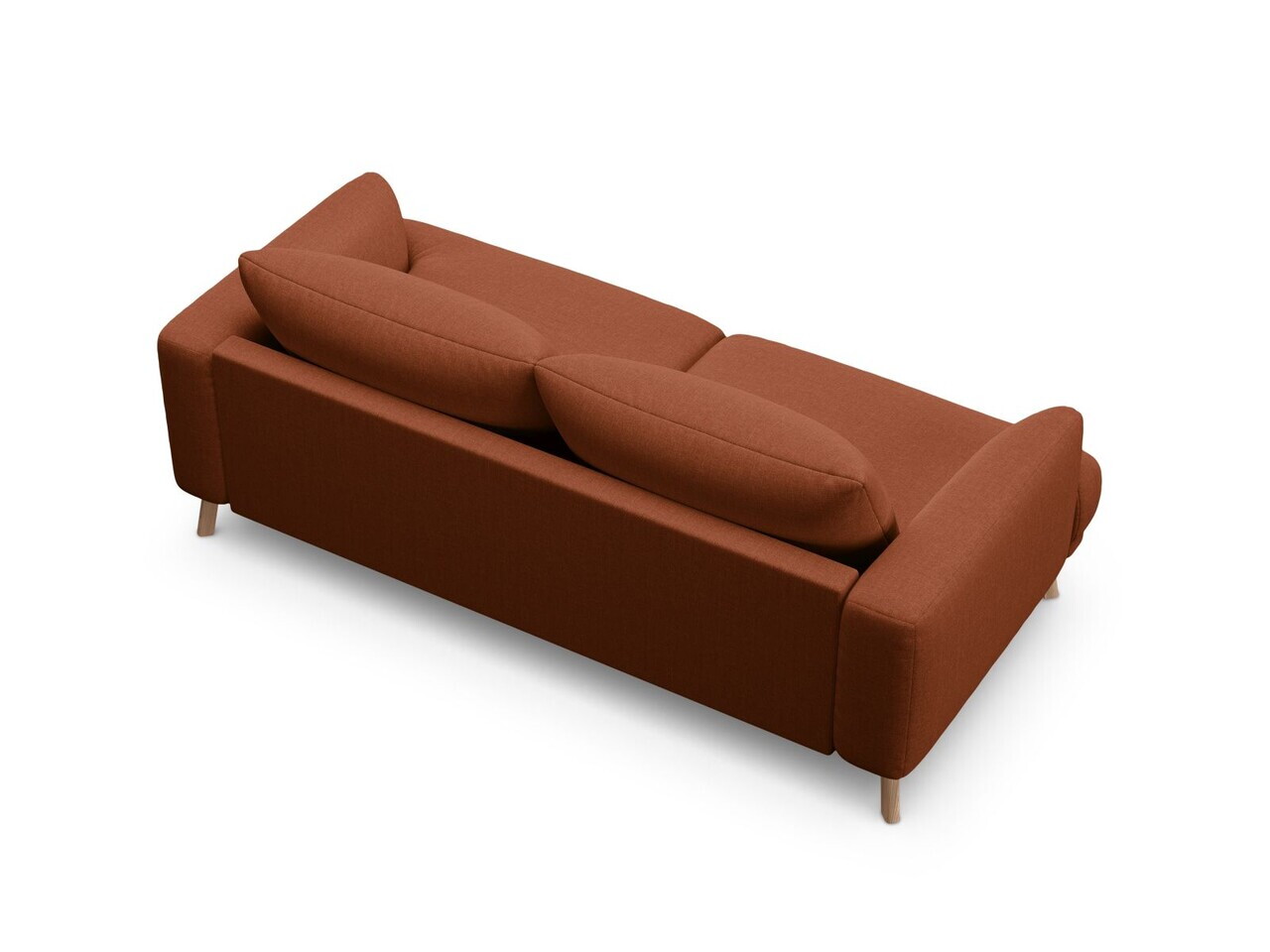 Canapea 2 locuri, Naomi, Micadoni Home, 170x95x75 cm, tesatura structurata, caramiziu — imaginea 4