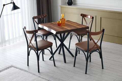 Set 4 scaune, Nmobb, Ekol 1332, 42 x 84 x 42 cm, metal, maro 1332