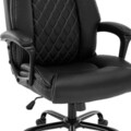 Scaun de birou Victory, Pakoworld, 64.5x72.5x118 cm, piele ecologica, negru