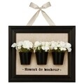 Tablou decorativ Moment de Bonheur, 37.5x31.5 cm, MDF/metal, maro/alb