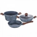 Set oale și tigăi din aluminiu forjat și marmură, 4 piese, Berlinger Haus, Original Brown