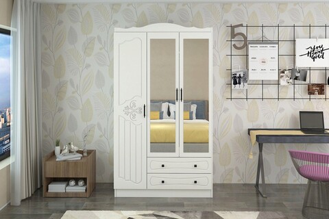 Dulap pentru haine, Glenevis, Meva 203, 105x186x50 cm, Alb 105x186x50 imagine 2022