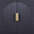 Corp de perete cu 2 usi Almiram, Creaciones Meng, 60x21.5x45 cm, MDF, negru/auriu