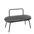 Bancheta Ina, Homla, 95x45x61 cm, catifea, gri inchis