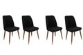 Set scaune 4 piese, Nmobb, Hugo-386 V4, Metal, Negru / Nuc / Auriu