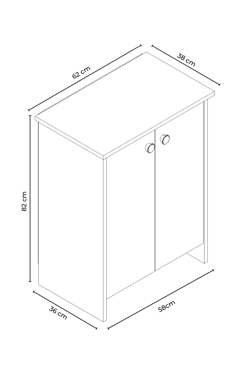 Dulap multifunctional, Hanah Home, Dorta, 58x82x36 cm, Alb — imaginea 3