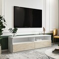 Comoda TV, Inarch, Centra, Alb / Travertin