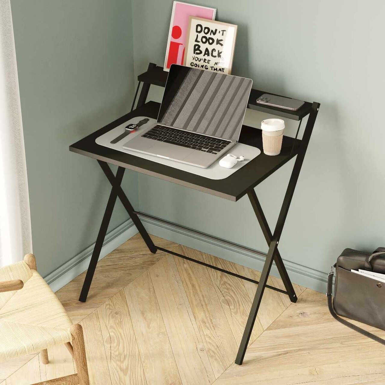 Birou Hanah Home Bodo 76x84x50 cm PAL Negru