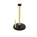 Suport rola servetele / hartie igienica, Seowood, 27 x 15.5 cm, lemn solid, natur/gri