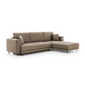 Coltar extensibil dreapta 4 locuri ELTAP, RT-20NU, Dalia, 289x190x95 cm, lemn/poliester, maro deschis