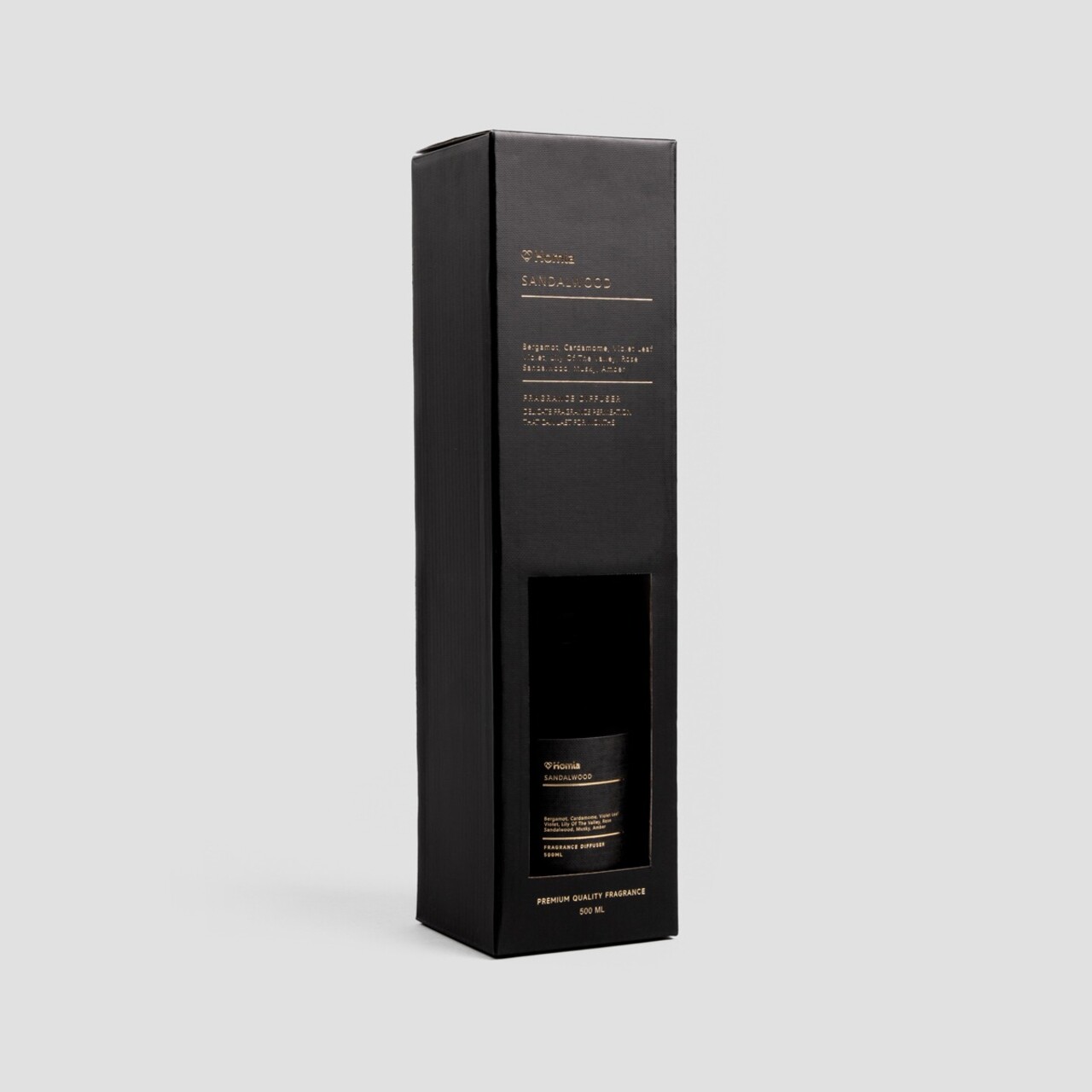 Difuzor de parfum cu betisoare Aura, Homla, 500 ml, sticla, negru - imagine 6