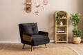 Canapea extensibilă cu 1 loc, Futon, 859FTN2335, Metal , Negru