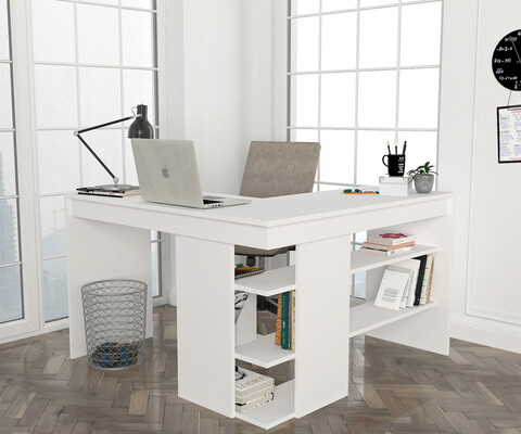 Birou, tera home, stylo, 120x73.8x120 cm, pal, alb