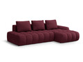 Coltar extensibil dreapta 3 locuri, Linz, Cosmopolitan Design, 275x142x84 cm, cotiera stanga, tesatura structurata, bordo